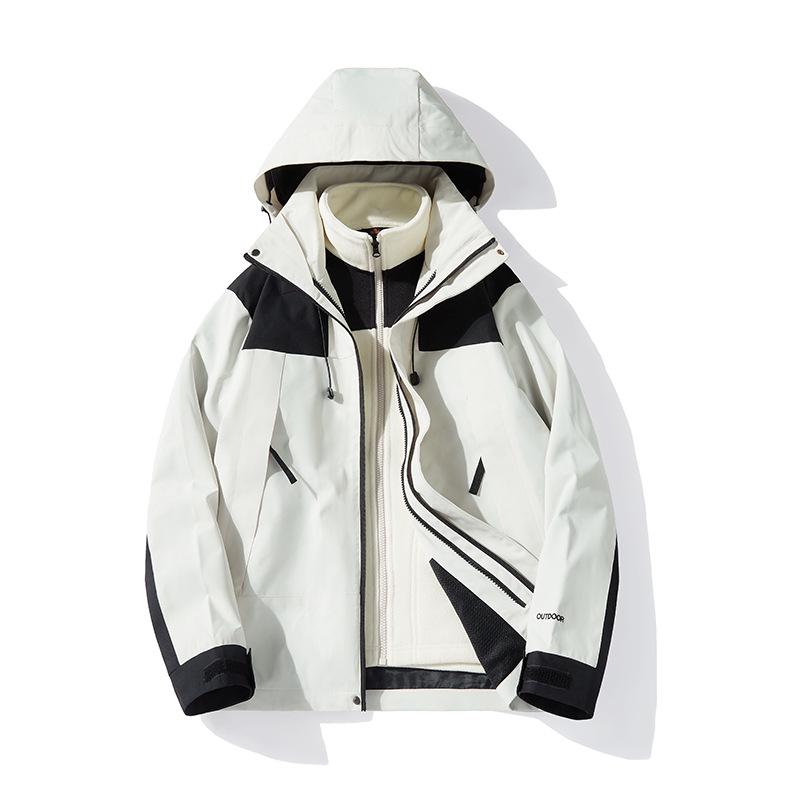 2024 Winter Winddichte 3-in-1-Outdoorjacke für Paare, Beitu Grau