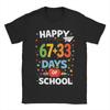 Happy 67 Plus 33 Student 100 Days of School Mens T Shirt  Vintage Tees Short Sleeve O Neck TShirts Pure Cotton Unique Clothes
