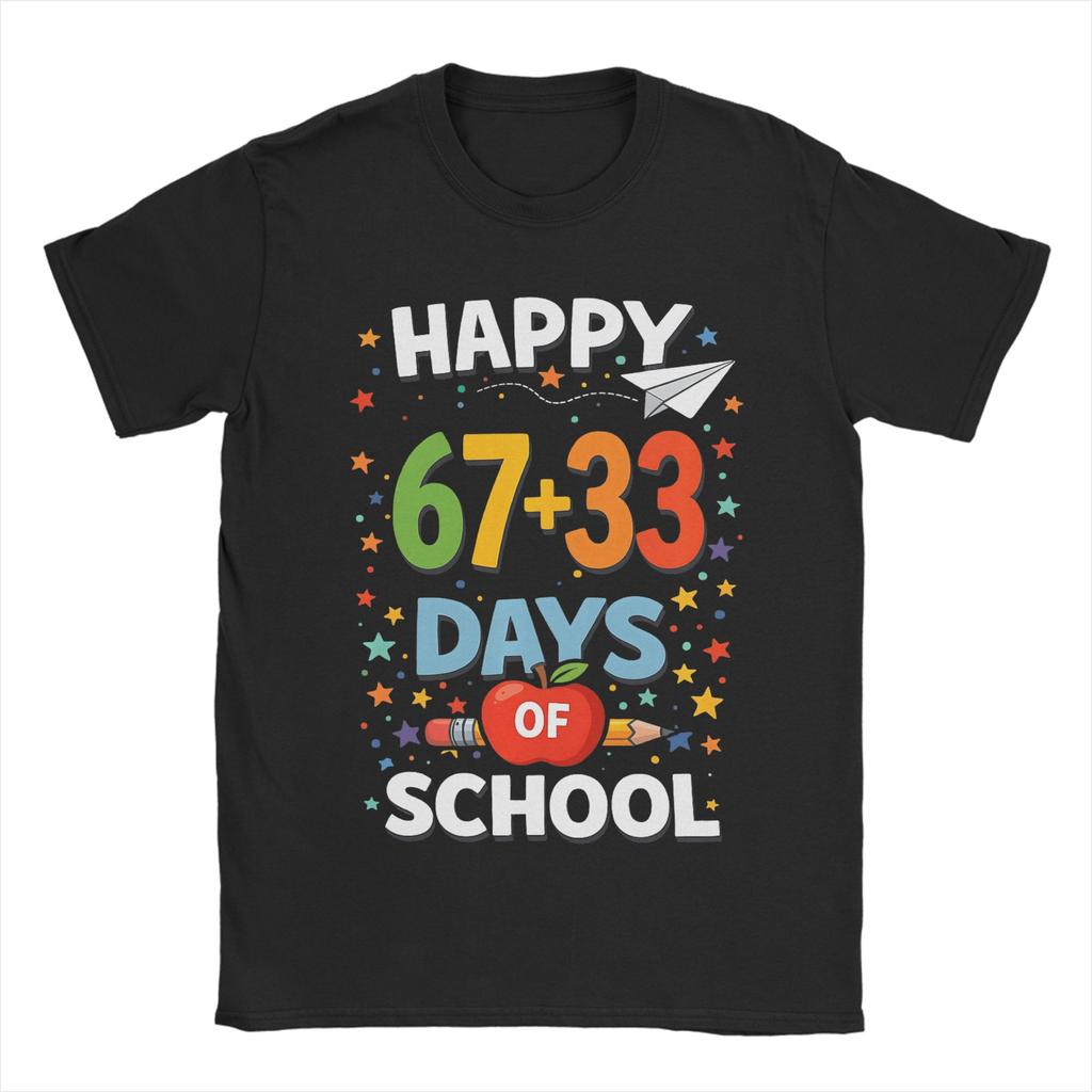 Italian Brainrot 67 Trippi 100 Days of School Men T Shirts  Fun Tees Short Sleeve Round Collar TShirts 100 Cotton 5XL Clothes