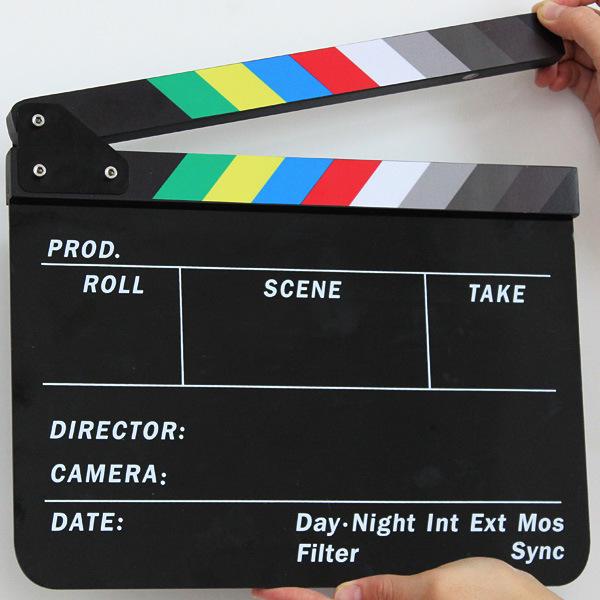 Acrylic Colored Movie Clapperboard Scene Marker - English Photography Prop