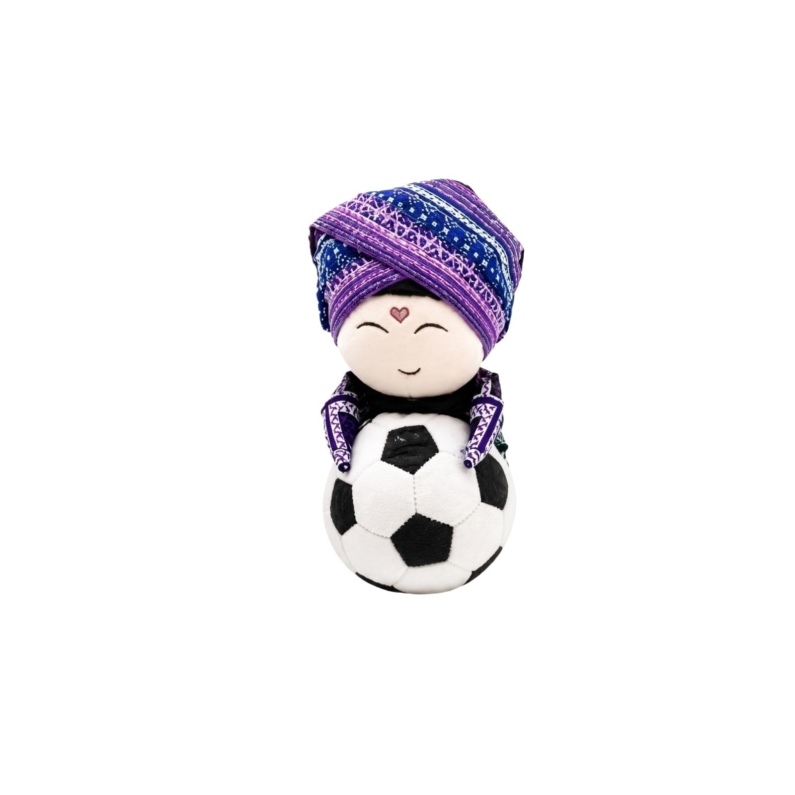 

Plush Soft Toy Doll Holding Soccer Ball Stuffed Animal Fabric Handmade Decorative Collectible Gift for Kids and Adults One Size
