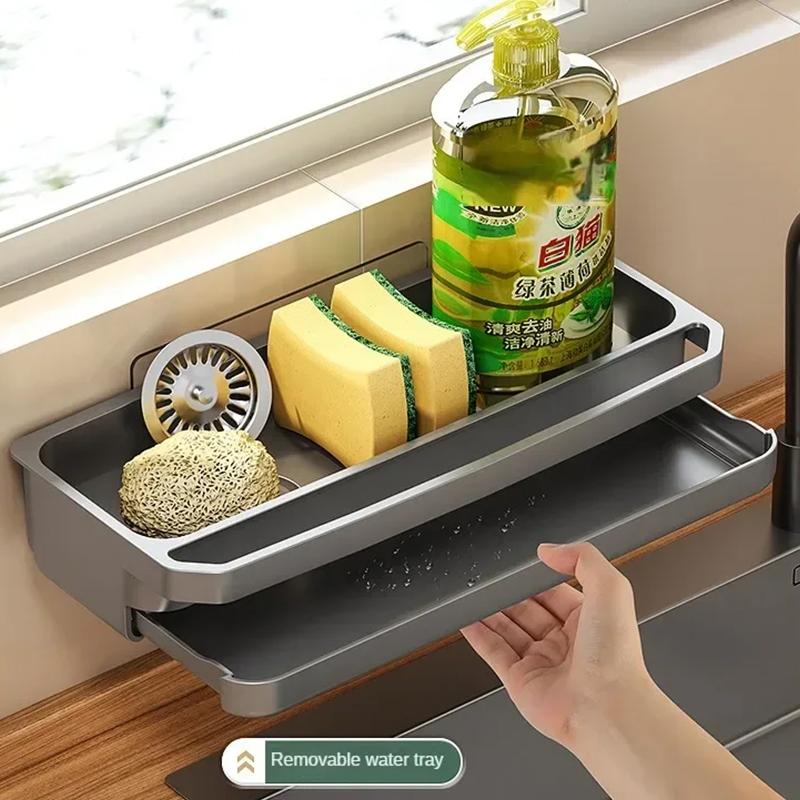 Drain Rack Kitchen Sink Organizer Self-Draining Shelf Sponge Holder Dishcloth Faucet Storage Soap Drainer Kitchen Accessories