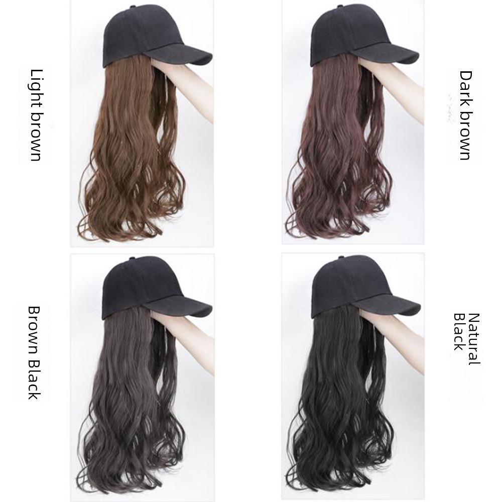 Women's Versatile Long Hair Wig Hat - Curly, Straight, Duckbill Cap