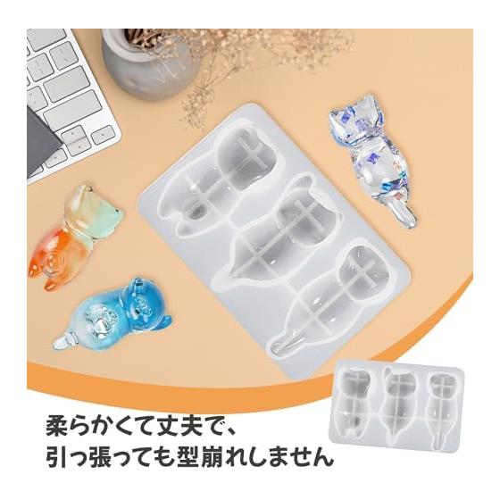 3D Cat Silicone Mold for Resin, Clay, Plaster - Cute Sleeping/Reclining Cat Chopstick Holder, Table Ornament, DIY Craft Supplies - Reusable, Easy