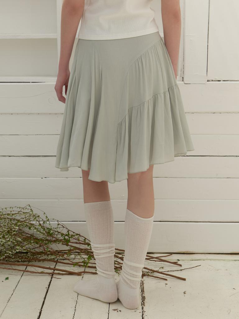 Liel Ena Chiffon Shirring Skirt (Mint)