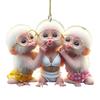 Car Pendant Cartoon Pouting Monkey Charm Acrylic Pendant Lightweight 2D Backpack Auto Accessory Car Decoration