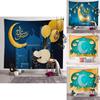 Vibrant Eid Mubarak Tapestry Moon Star Wall Hanging Decor For Ramadan Celebrations