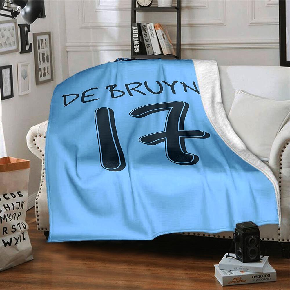 De Bruyne Jersey Blankets Flannel Printed Breathable Warm Throw Blanket for Home Office Bedspreads 0708a18