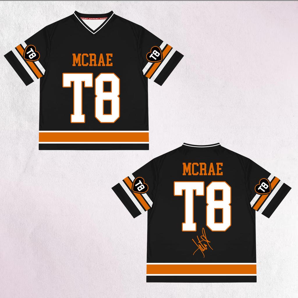 2026 New Tate Mcrae T8 Football Jersey Women's Y2k Fashion Casual Sweatshirt Concert Comfortable And Versatile Hot Girl Top