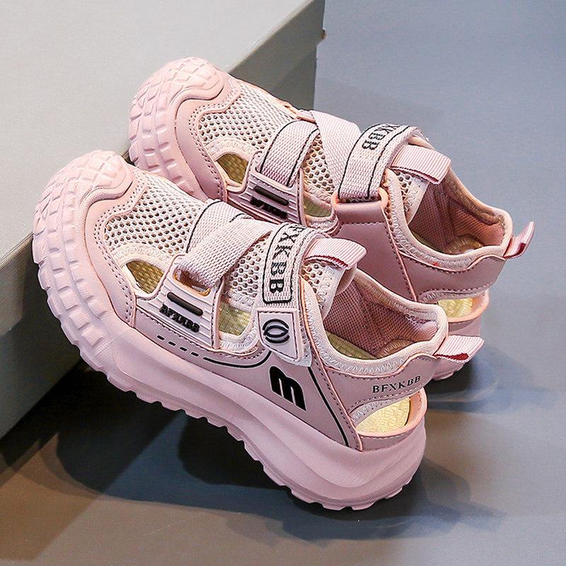 Summer Kids Princess Sneakers Fashion Dad Sandals Girls Mesh Soft Sole Sports Sandals