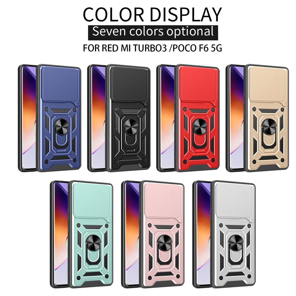 Military Armor Protection Case for POCO F6 F4 F3 5G X3 X4 X5 F5 NFC GT M3 M4 Pro M5S Slide Camera Shockproof Full Protection Cover