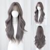 Grau Lila Lange Lockige Perücke für Frauen - Welliger Vollpony Vollkappe, Schnelle Schönheit Hohe Qualität, Natürliches Alltagsstyling