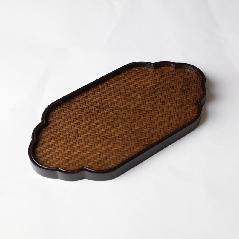 1ks Bambusové tkaní Japonský čajový podnos Ratanové tkaní Servírovací Šálek na čaj Domácí dekorace Kancelář Venkovní Čajová souprava Příslušenství