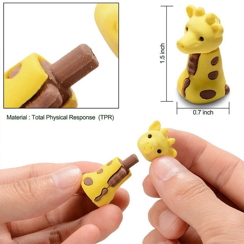 30PCS Mini Animals Erasers Set for Boys Girls Gift Educational Toys