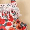 Baby Sleeveless Summer Sling Bodysuit with Bow Print