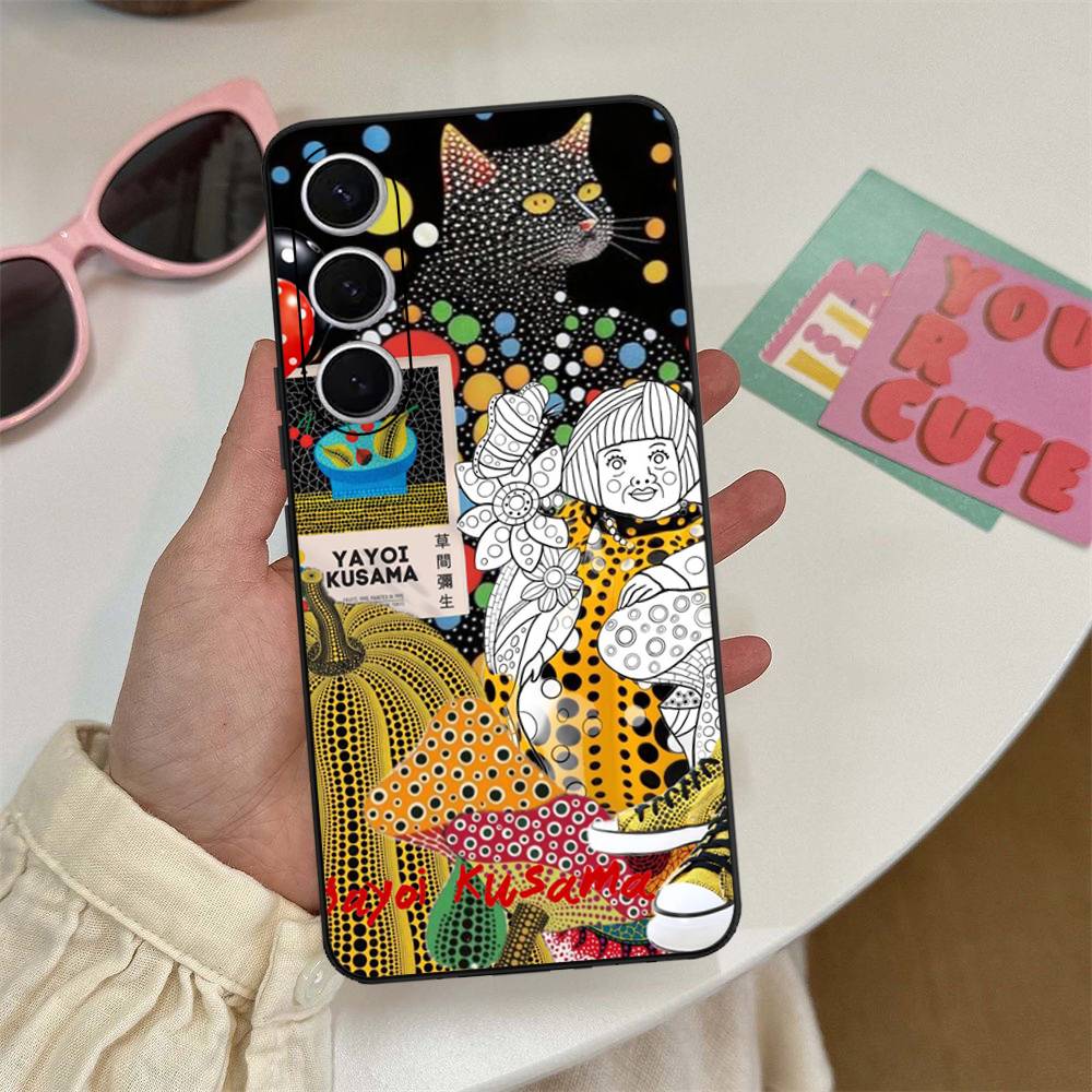 

Art Y-Yayoi KusamaS Phone Case For Samsung S 24 Fe 25 Ultra Plus 20 Lite 21 30 22 23 24 22 Ultra 5G Fundas Samsung S21 plus