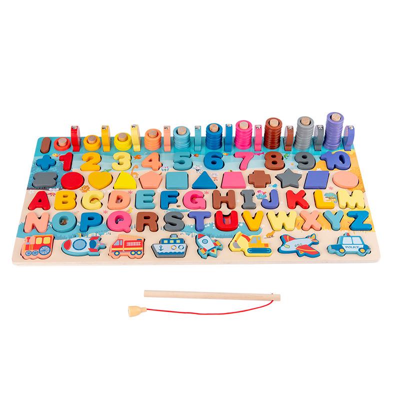 Montessori Toddler Number Puzzles: Educational Toys for Ages 1-3, Boys and Girls, with Building Blocks & Logarithmic Board