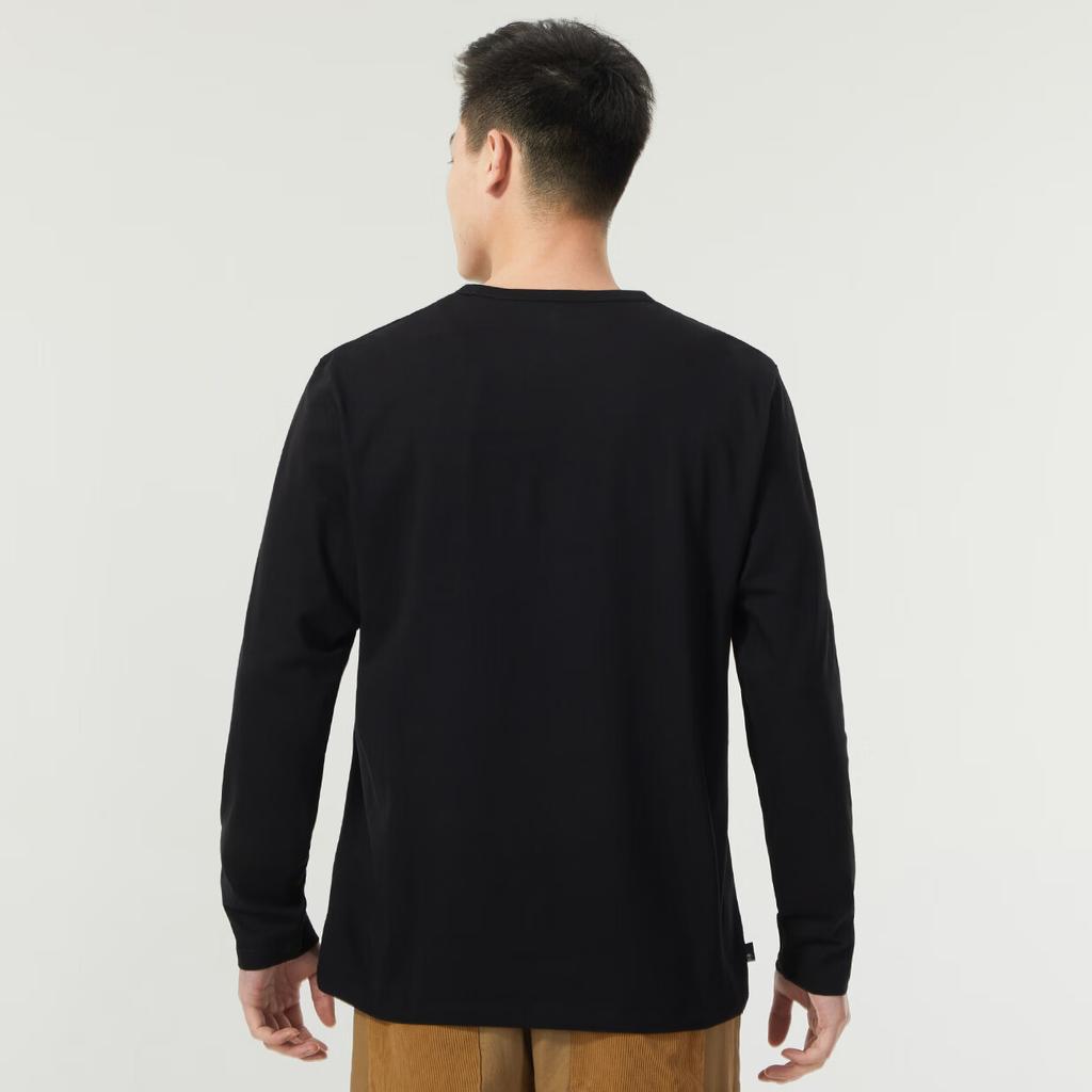 Timberland Tree Logo Print American Vintage Outdoor Sports Casual Comfortable Breathable Loose Crew Neck Long Sleeve T-Shirt Men Tops Black A2Q9U-001