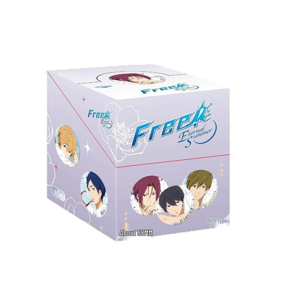 Chao Key Wan Authentic Boys  Swimming Club Shirt Blind Box - Matsuoka Rin & Nanase Haruka Anime Merchandise 58MM