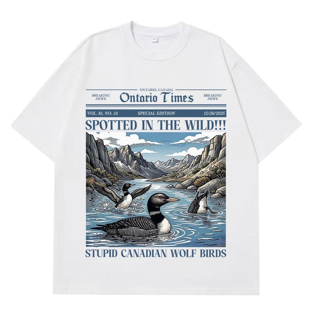 Heißer Rivalität Dummer Kanadischer Wolf Vogel Lustiges Meme T-Shirt Herren Damen Harajuku T-Shirts Kurzarm Locker Freizeit T-Shirts Oberteile