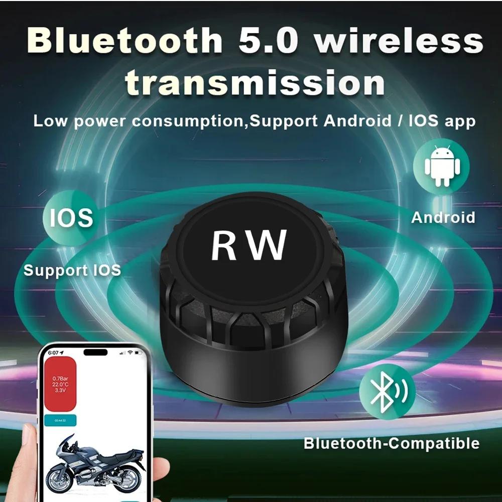Bluetooth 5.0 Motorcycle Car TPMS Tire Pressure  Alarm Monitor System Temperature Warning Sensors Waterproof Support IOS Android