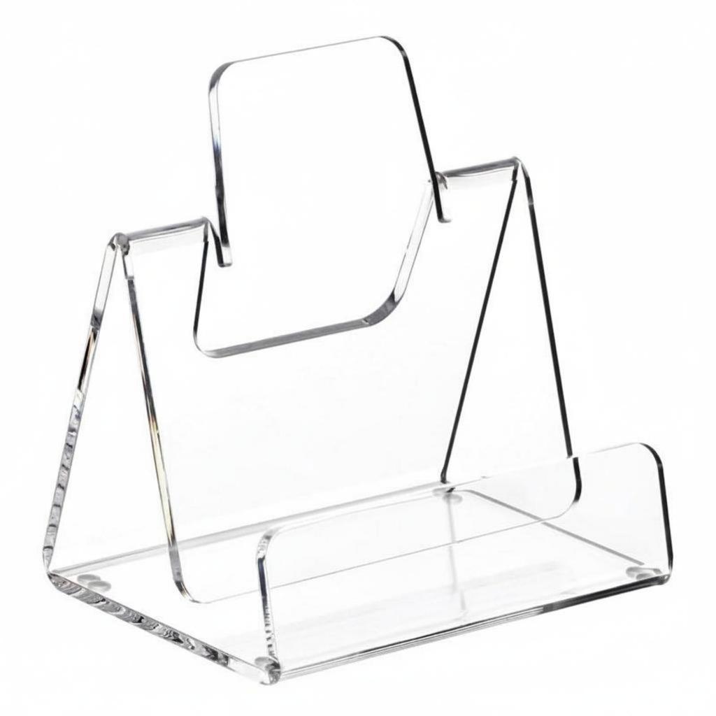 Acrylic Brochure Display Stand Stable Triangular Support Countertop OpenFrame