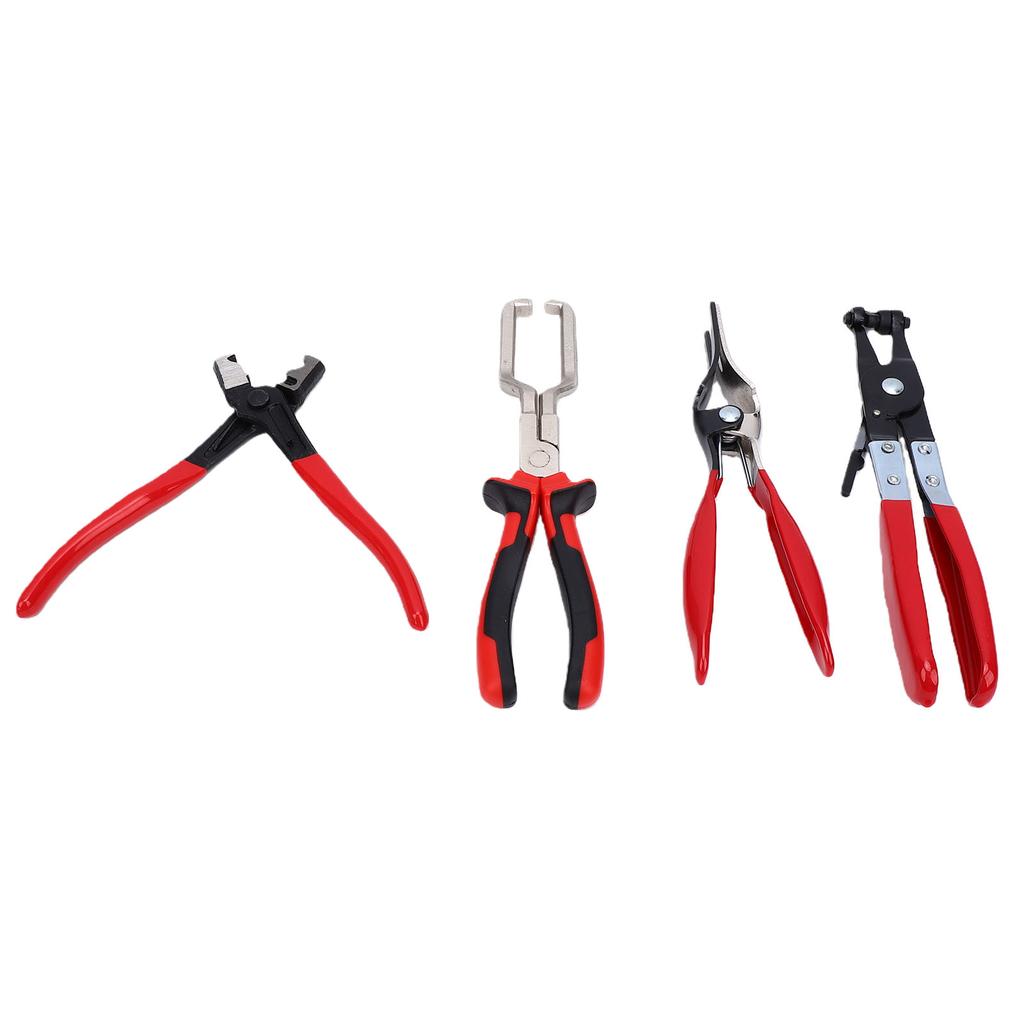 4 Pcs Hose Clamp Pliers Kit High Carbon Steel Ergonomic Fuel Line Pliers Set for Wiring Electrical Maintenance