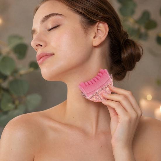 Lymphatic Contour Face Brush, Lymphatic Drainage Brush for Skin Sculpting Lifting, Ergonomic Massager Scrubber for Face, Chin, Neck