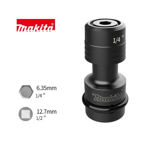 Makita Impact Wrench Socket Adapter, 1/2" (12.7mm) Drive To 1/4" Hex Shank, Socket Anvil Chuck, B-68476