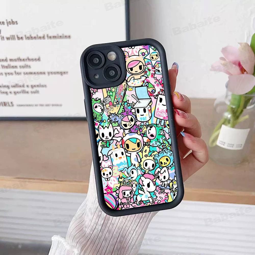Japan Tokidoki For IPhone 17 Pro Max 16 15 14 13 12 11 Plus Black Soft Phone Cover