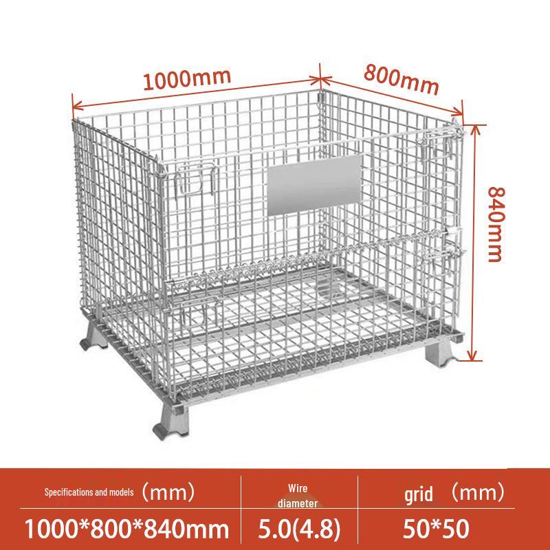 Movable Foldable Metal Storage Cage for Warehouse and Workshop Logistics