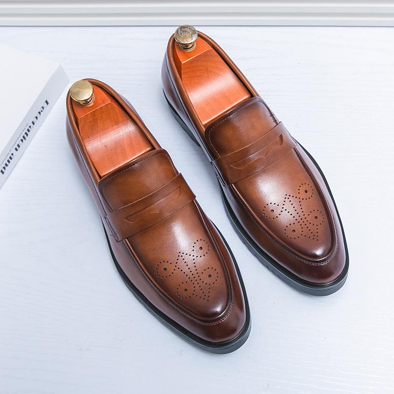 Men's Cross-Border Four Seasons Casual & Formal Leather Lace-up Shoes - British Business or Wedding Groom Style