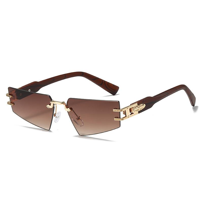 Frameless sunglasses personalized triangle cut edge ladies sunglasses
