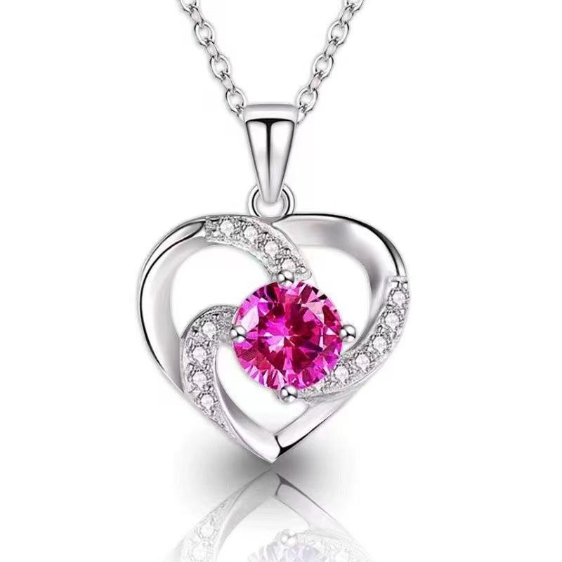 Versatile Heart Pendant Necklace for Women - Fashionable Hollow Full Diamond Design