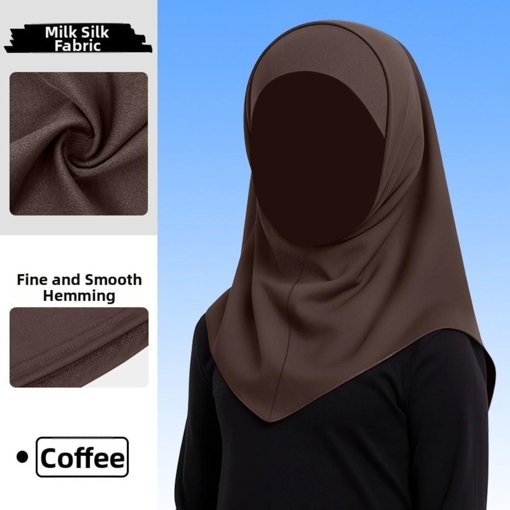 Ice Silk Hijab Scarf Solid Color Sun Protection Headscarf Simple Kids Hijab Summer