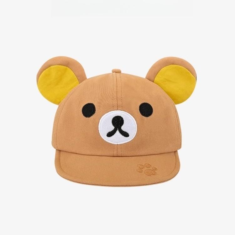 Japanese cute and easy bear flip brim cap children spring and summer cartoon sunshade sun protection versatile baseball cap tide