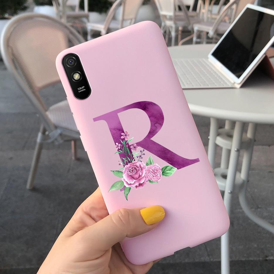 For Xiaomi Redmi 9A Case Silicone Soft TPU Back Phone Protector Shell For Xioami Redmi 9AT 9 A Redmi9A T Cute Letters Cover Bags