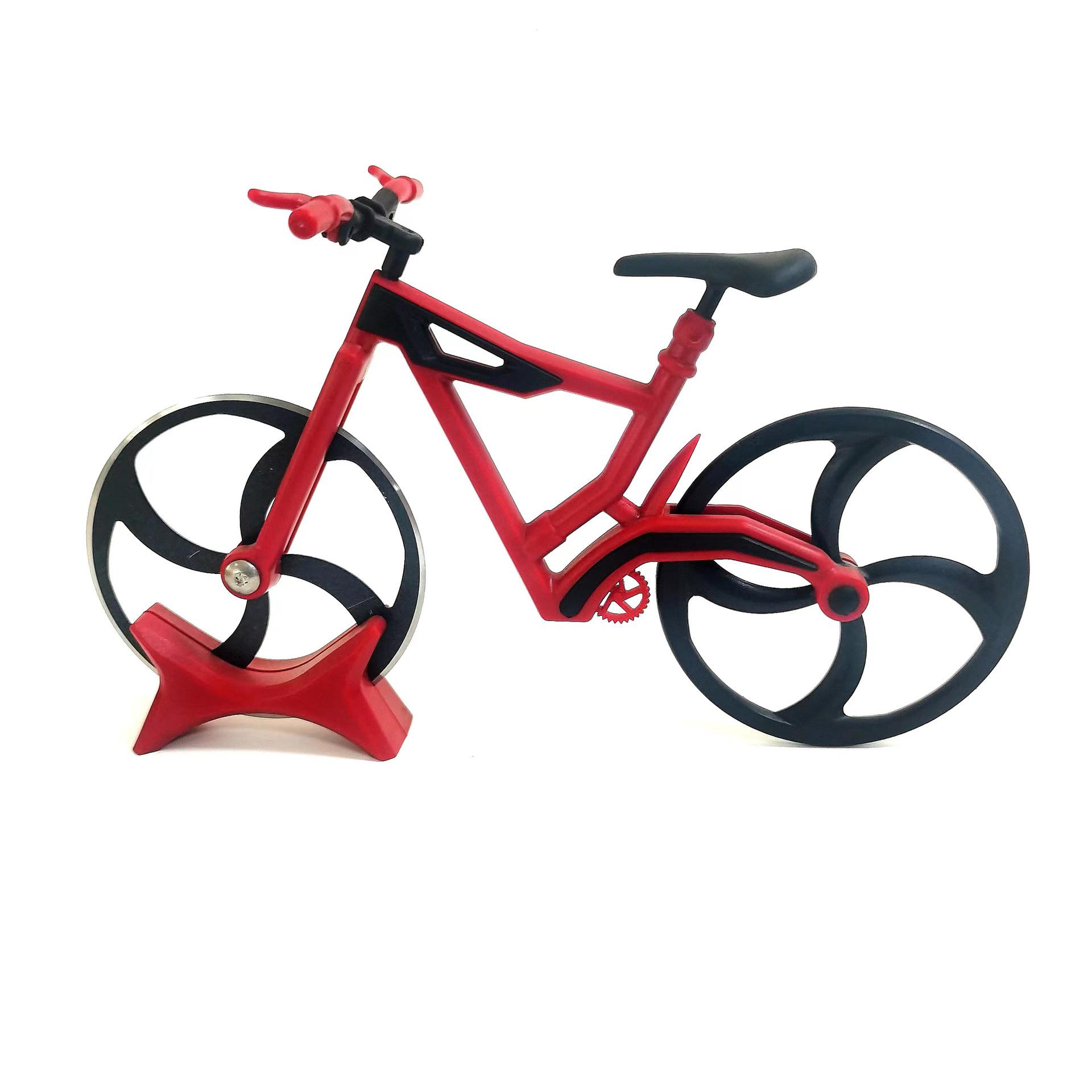 

Creative Bicycle Pizza Cutter for Kids - Fashionable Pie Cutter & Server PP Bag Packaging красный