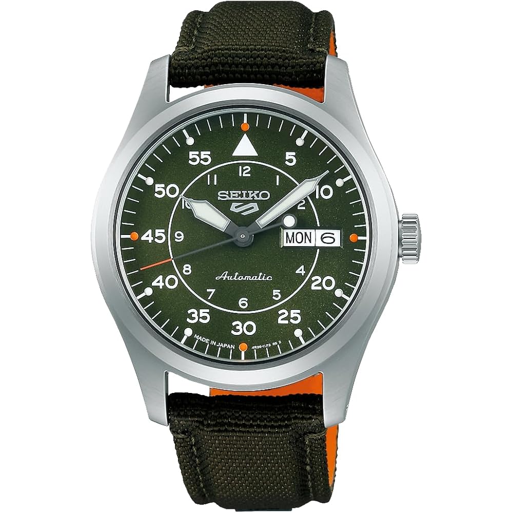 

Seiko 5 Sports SBSA141 Men s Mechanical Automatic Watch 10 ATM Water Resistant Nylon Strap Khaki Green Dial Stainless Steel