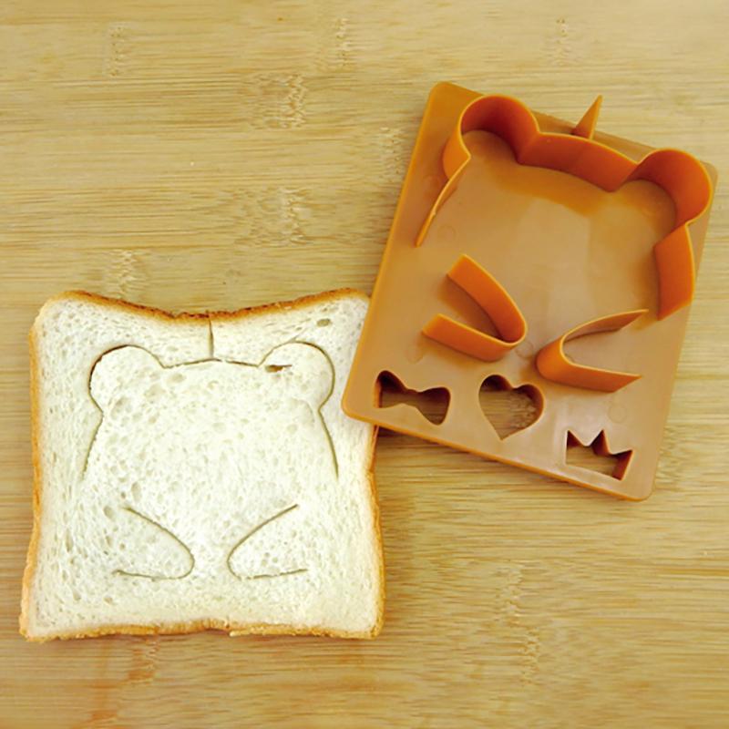 1Pc Cute Sandwich Bear Face Mold Shaper Bread Cutter With 3 Expression Safe Diy Food Mould Panda Shape Baking Tool For Kids