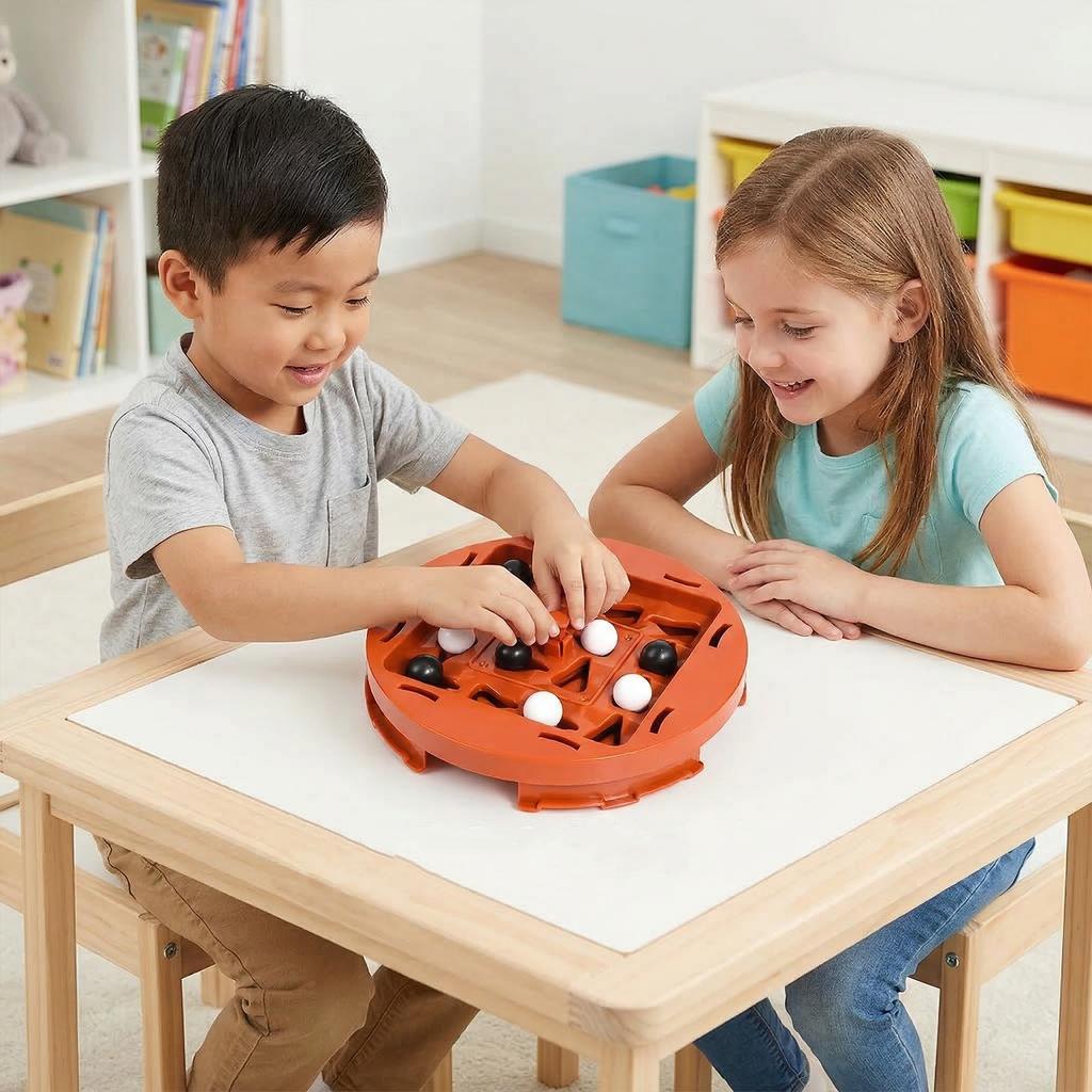Orbital Logic Strategy Board Game Portable 2-Player Family Four In A Row Chess Game Fun Educational Toy for Adults Family