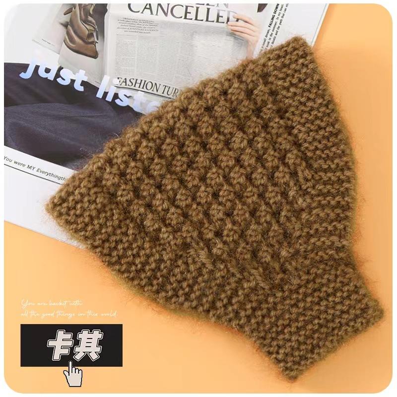 

New women s autumn and winter warm knitted headband squirrel fleece hair accessories fleece ear protection soft white hair hat wool cap хакі
