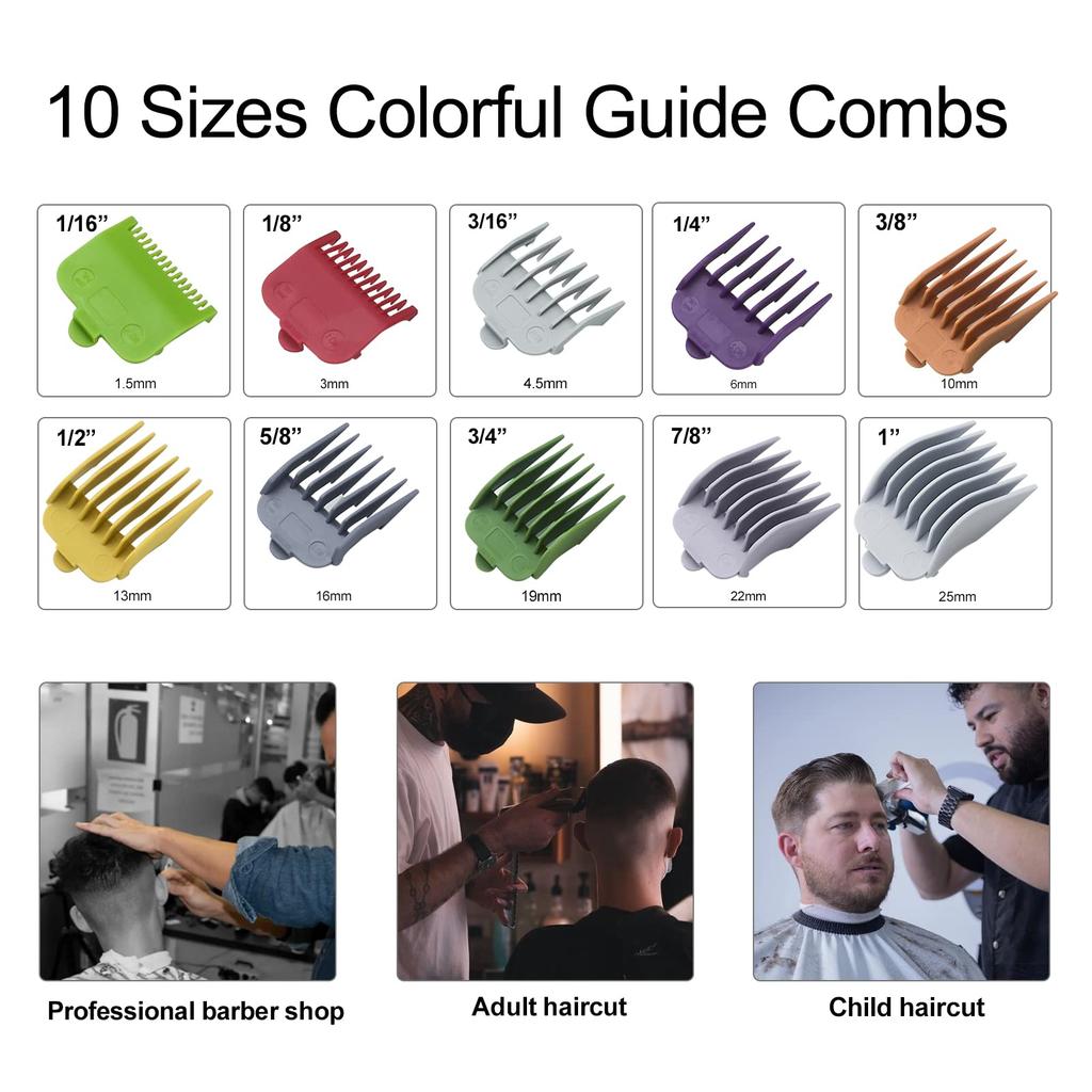 Professional Clipper Guard Guide To Compatible with Wahl Professional Comb, 1/16" 1" (1.5-25mm) Clipper/Trimmer