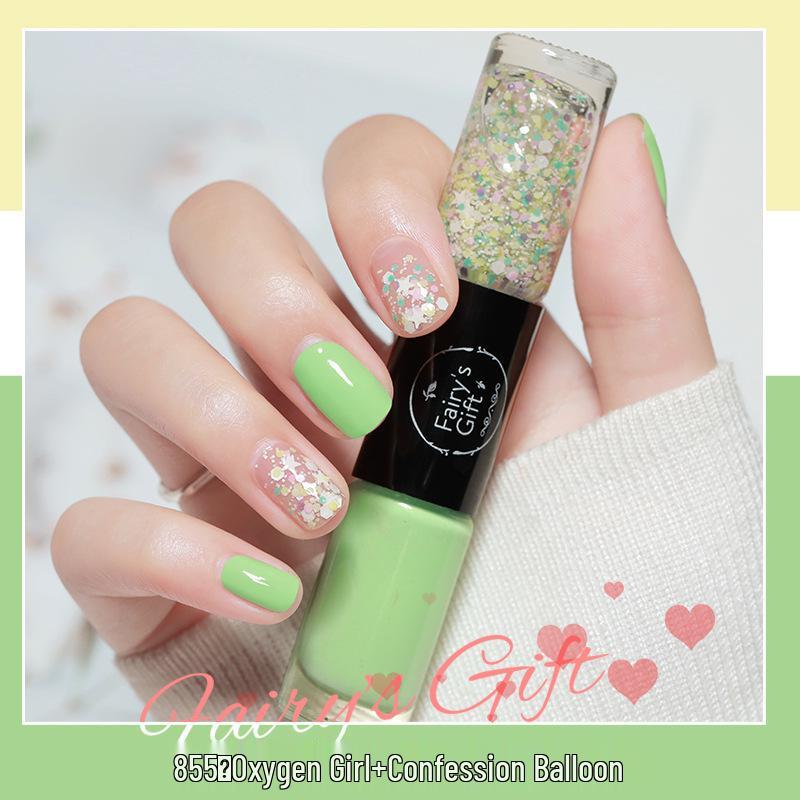 Two-Color Quick-Drying Nail Polish with Large Glitter