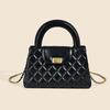 Women's Bag 2024 New Style Chain Diamond-grid Handbag Genuine Leather All-match Single-shoulder Cross-section