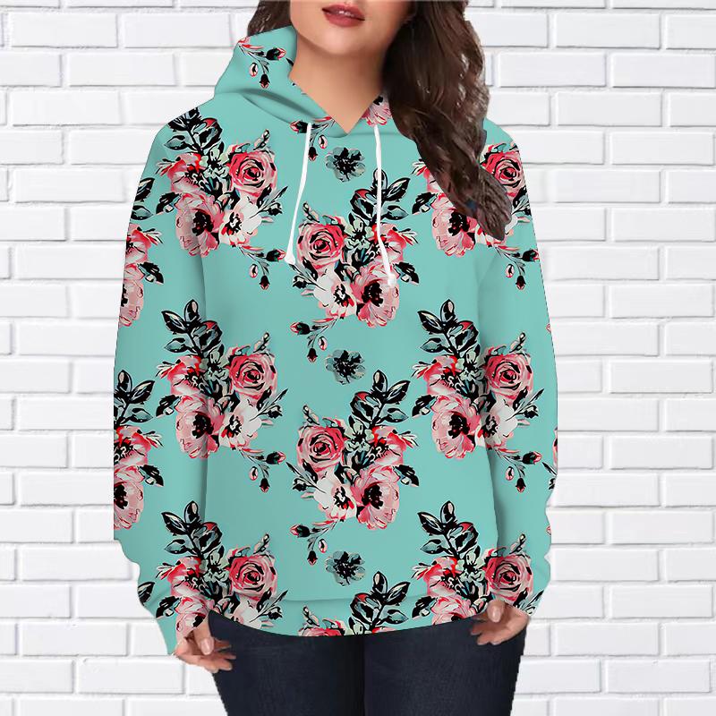 Осенняя новинка 3D-печатная цифровая красная роза с капюшоном женская бейсбольная форма XS зелёный