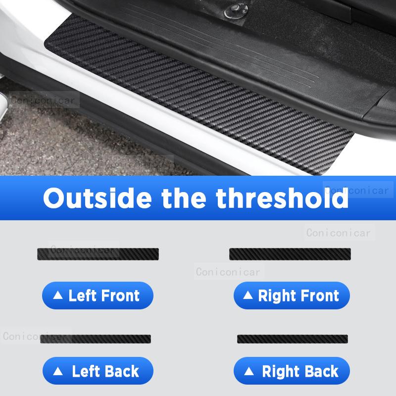 

For GAC Trumpchi GS8 -2025 Auto Tailgate Guard Door Sill Pedal Carbon Fibre Texture Accessories Leather Styling Car Sticker Outside 4pcs