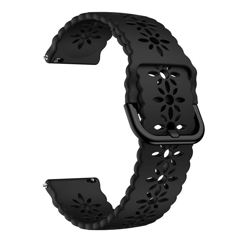 20mm 22mm Snowflake Pattern Hollow Silicone Replacement Strap for Sports Smart Watch Compatible with HUAWEI Watch Samsung Galaxy Watch Amazfit Watch