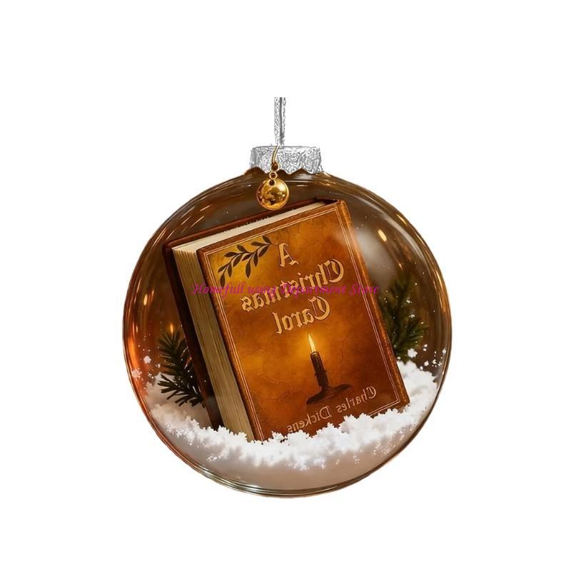 Classical Christmas Book Pendant User Friendly Translucent Decoration For Festival Setups