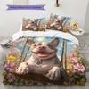 Happy Pitbull Pattern Bedding Home Decoration Birthday Gift (1 * duvet cover + 2 * pillowcase, without core)